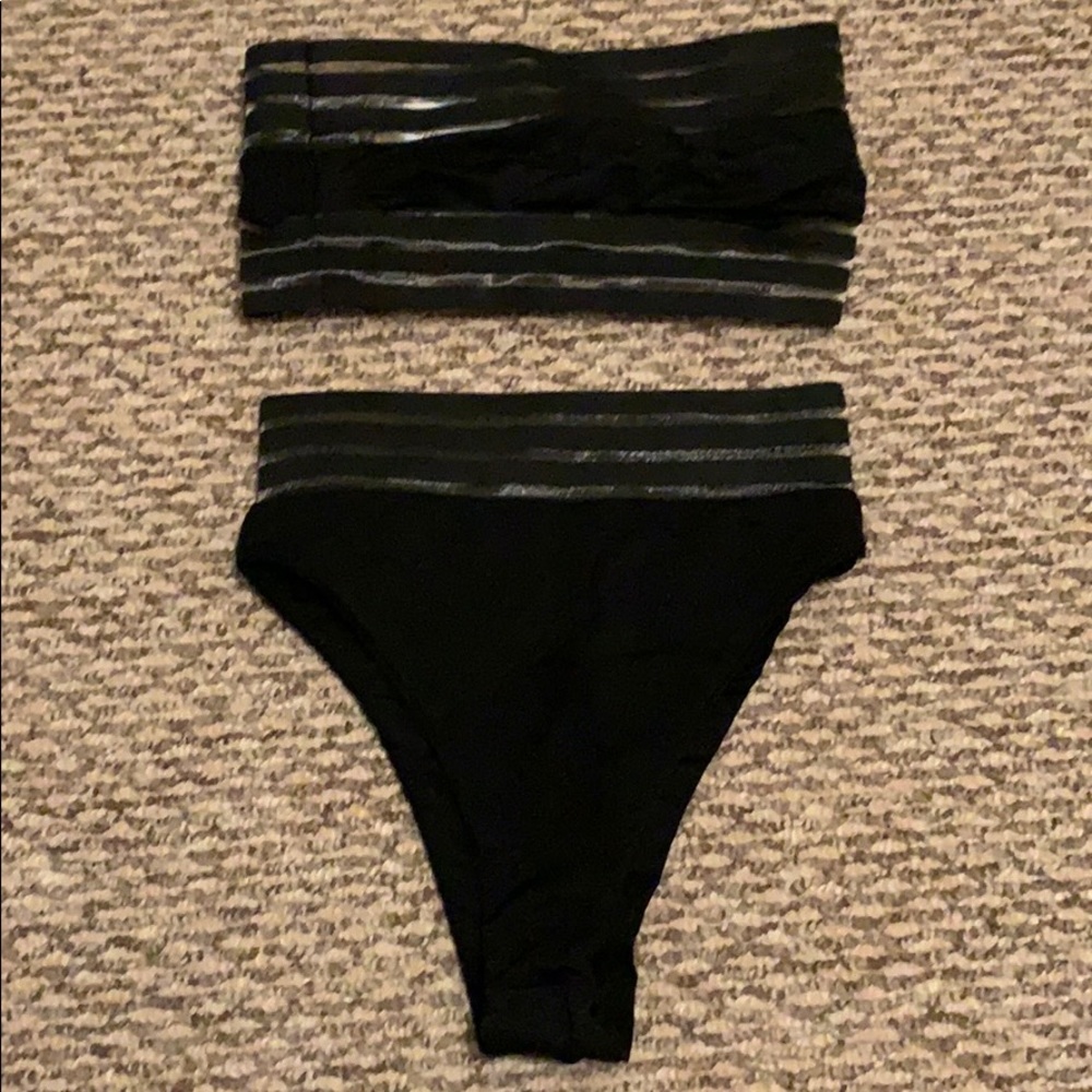 NWT Black bandeau two piece